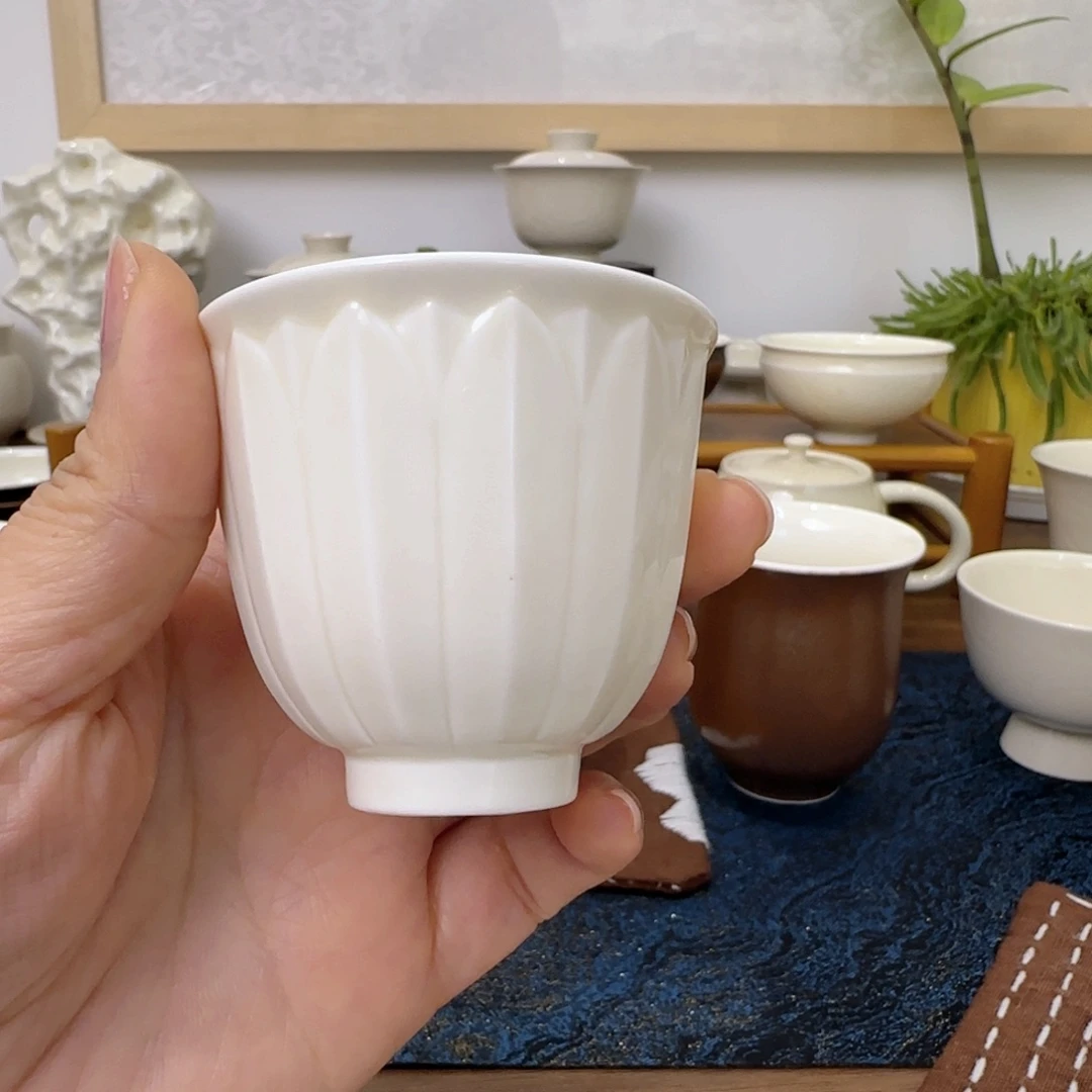 用****2定瓷 莲瓣铃铛杯 无礼盒 底矿 雄安6只