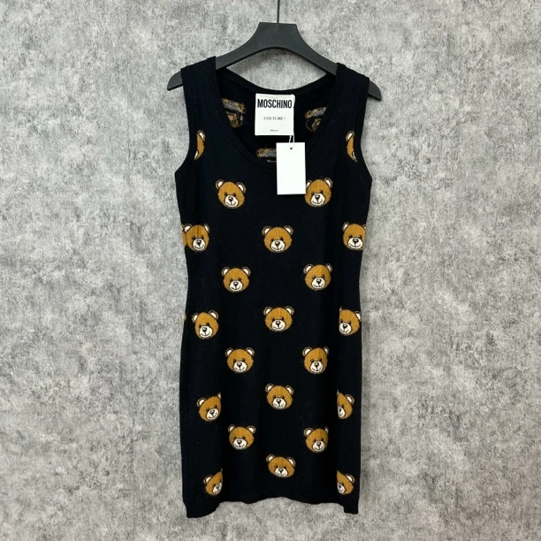 95新 Moschino/莫斯奇诺 莫斯奇诺小熊无袖连衣裙