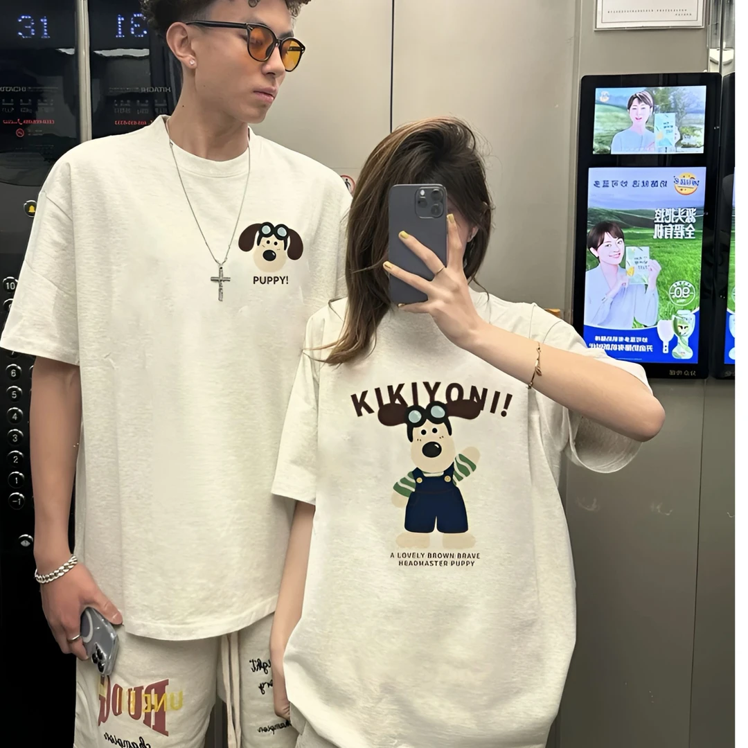 特别不一样的超火情侣装夏装短袖2025新款超火高级感夏季t恤套装