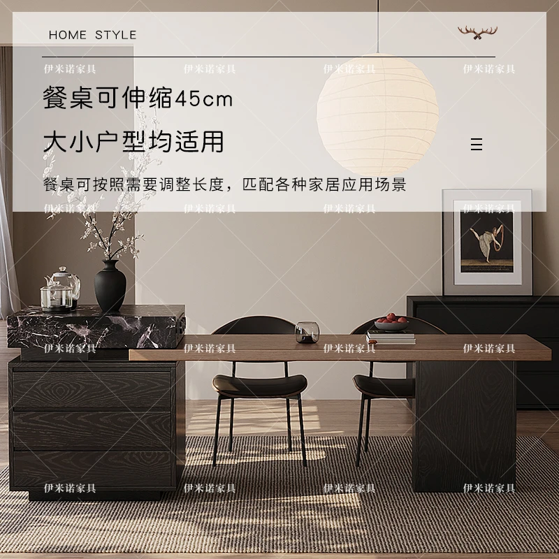 意式轻奢2025新爆款多功能全奢石岩板岛台餐桌一体客厅餐厅岛台