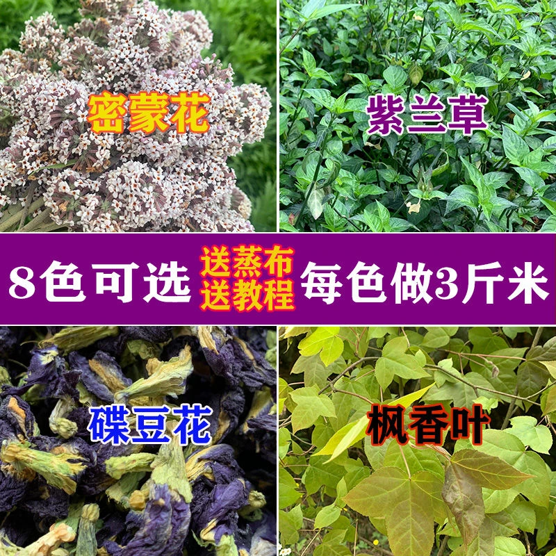 壮族三月三糯米饭颜色花植物染料五彩糯米饭染色花黄米饭花染料