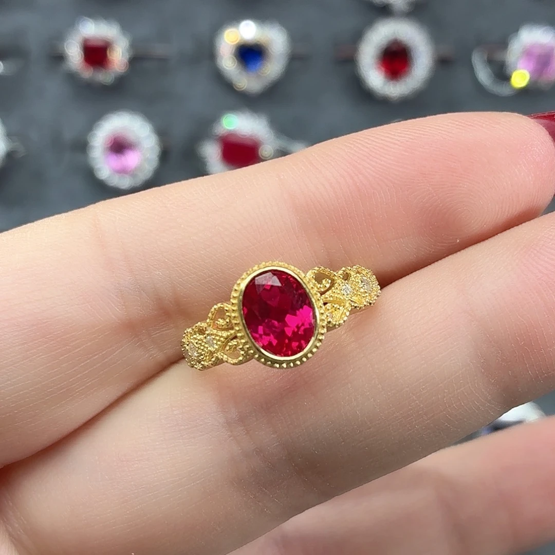 925银培育卢比来色宝石