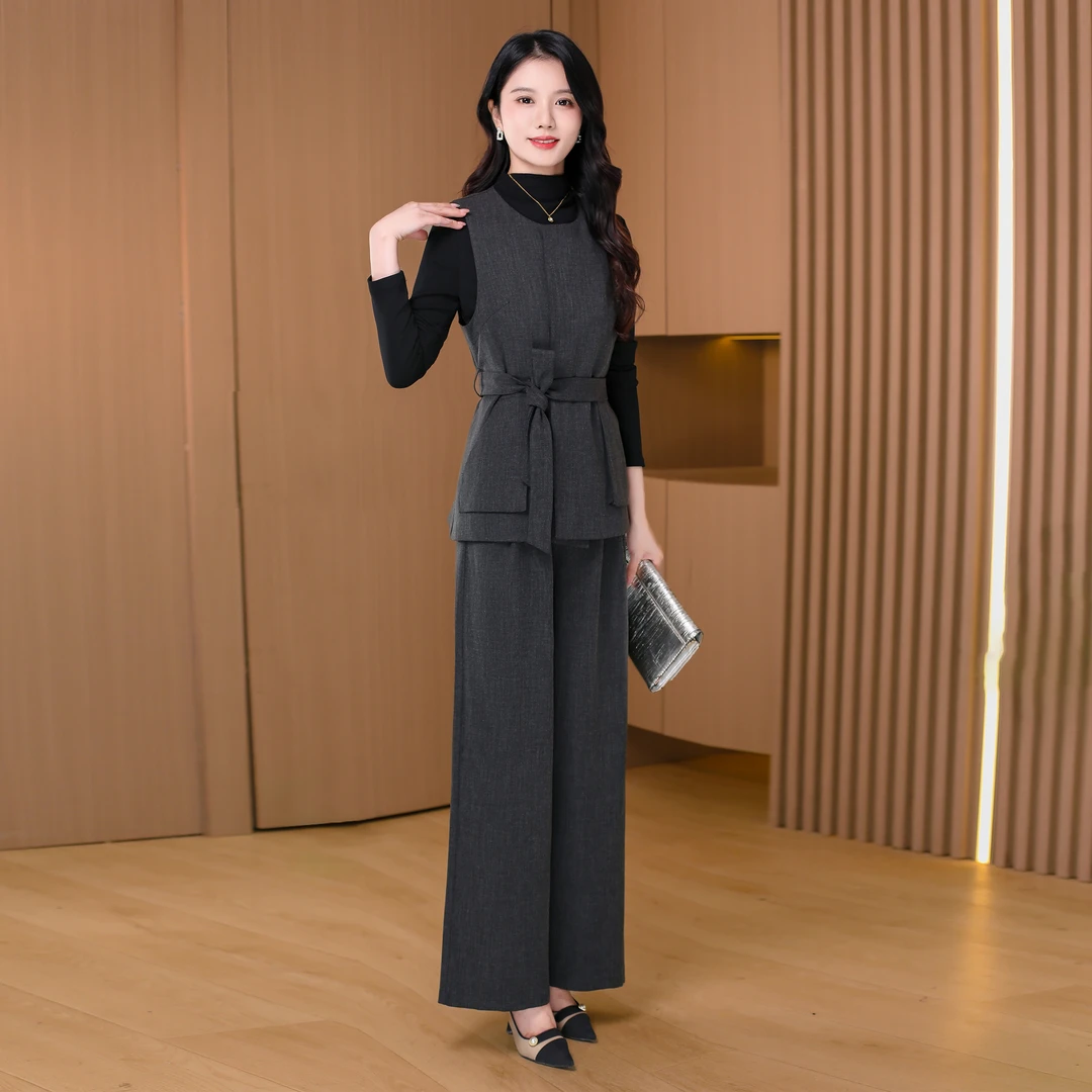 【外套+裤子】优雅新款气质时尚休闲收腰显瘦套裤20250221
