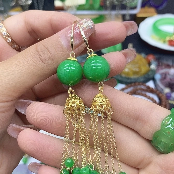 翡翠未镶嵌耳饰耳坠16