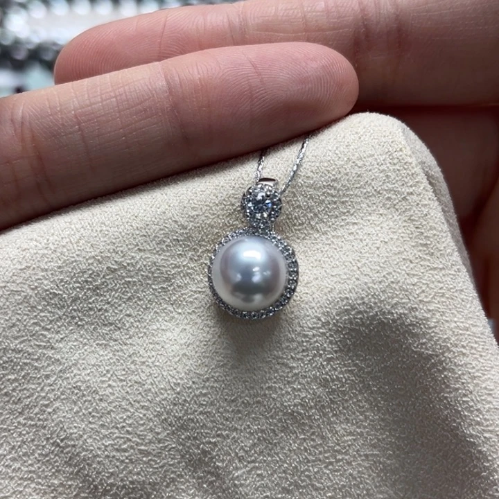 吊坠(不含链)银S925镶嵌海水珍珠9-10m 117号