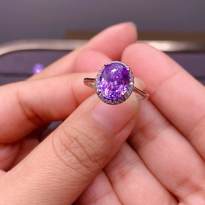 银S925镶嵌碧玺戒指