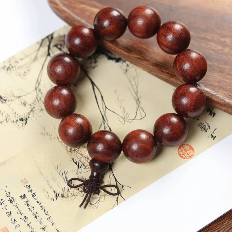 非洲紫檀手串2.0颗非洲小叶紫檀珠念珠手串男女款手链