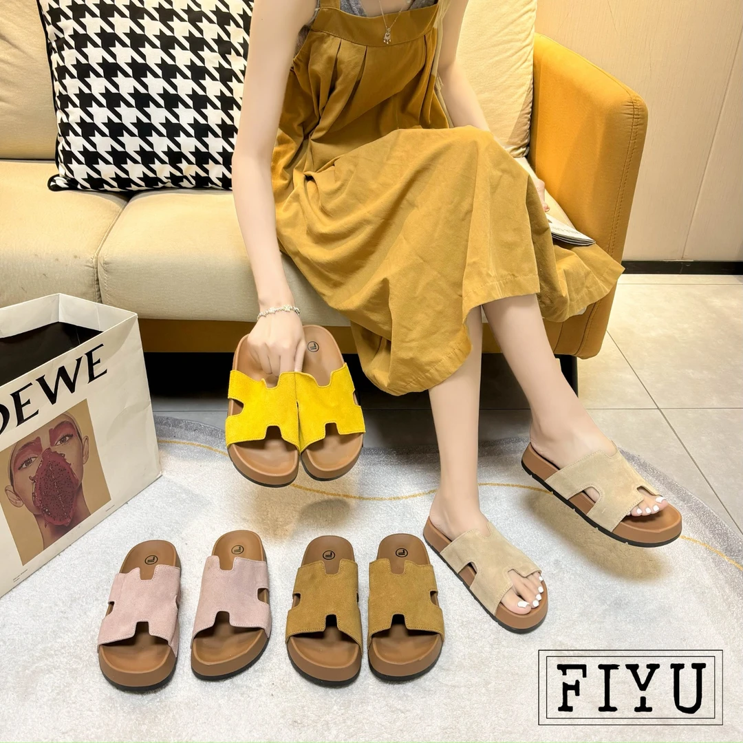 厚底拖鞋女夏外穿高级感2025新款配裙子一字软底勃肯凉拖F250606