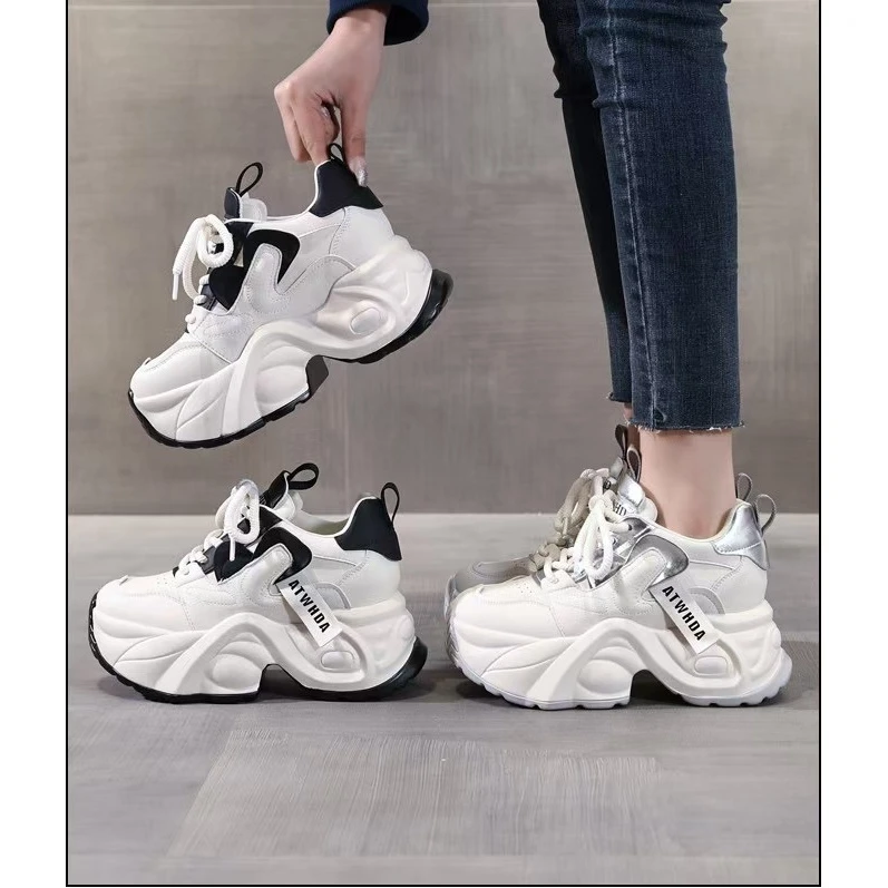 老爹鞋女2024春季新款厚底薄款透气超火松糕运动休闲鞋P1-1152-5