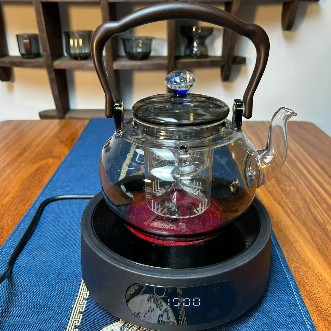 正茗堂电陶炉1500瓦新款轻便带风扇电陶炉玻璃茶壶套装提梁壶