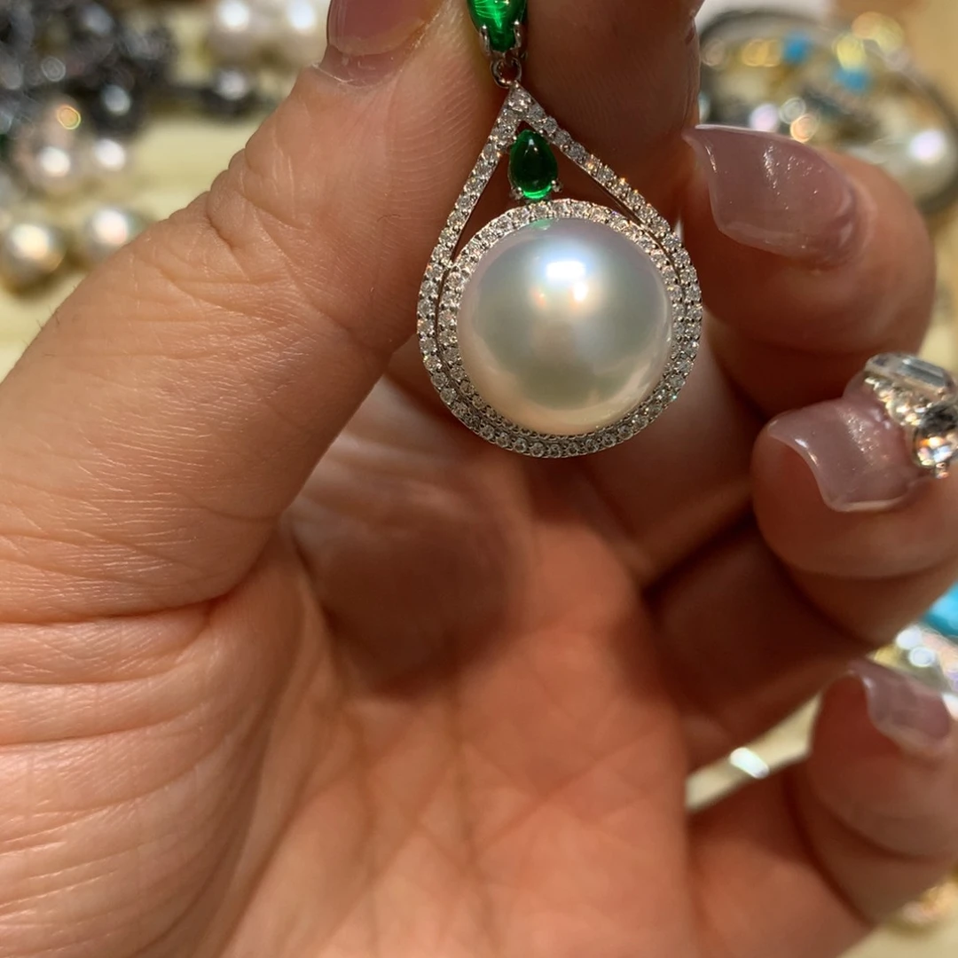 海水珍珠颈饰银S925镶嵌