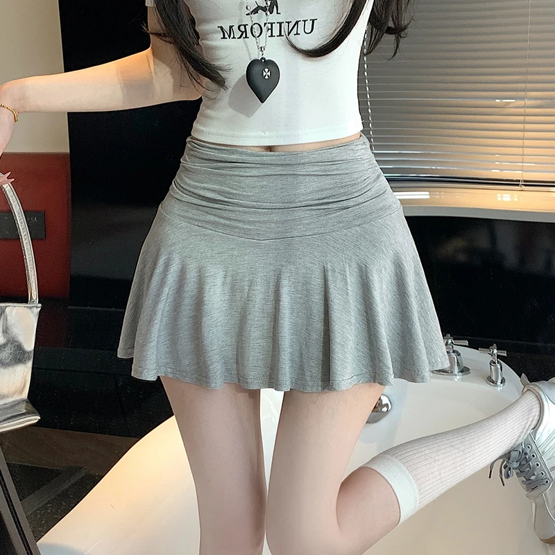 芭蕾风垂感半身短裙弹力高腰显瘦辣妹夏季防走光裙裤运动短裙子女