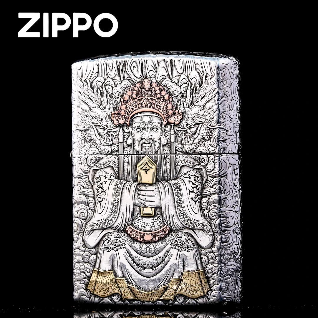 ZIPPO打火机正品/S925纯银套壳重甲【龙五爷看大戏】【天诚】DYJ1
