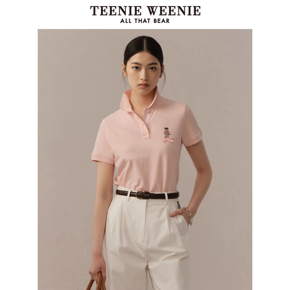 TeenieWeenie小熊女POLO衫T恤25简约休闲学院风短袖女TTHW256503I