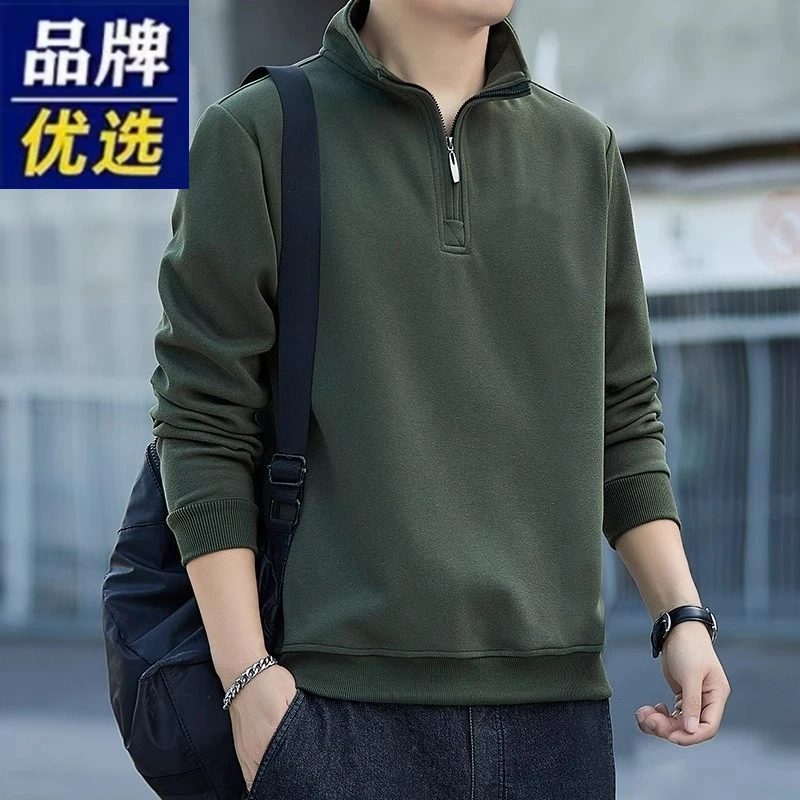 品牌优选卫衣男士春季薄宽松立领半拉链2025新款休闲套头上衣长袖
