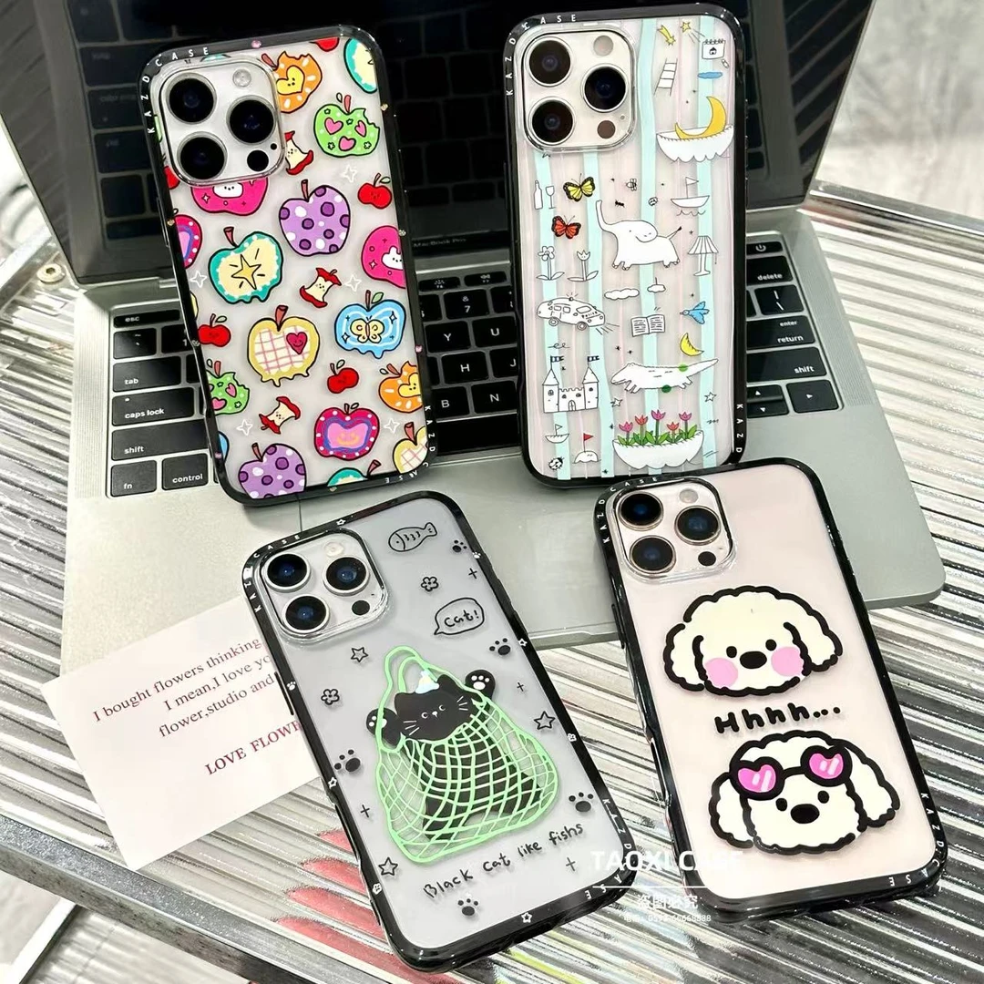 ins简约卡通可爱KT透明适用iPhone16苹果15/14手机壳13新款全包