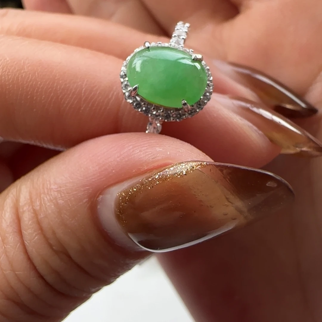 翡翠银S925镶嵌戒指