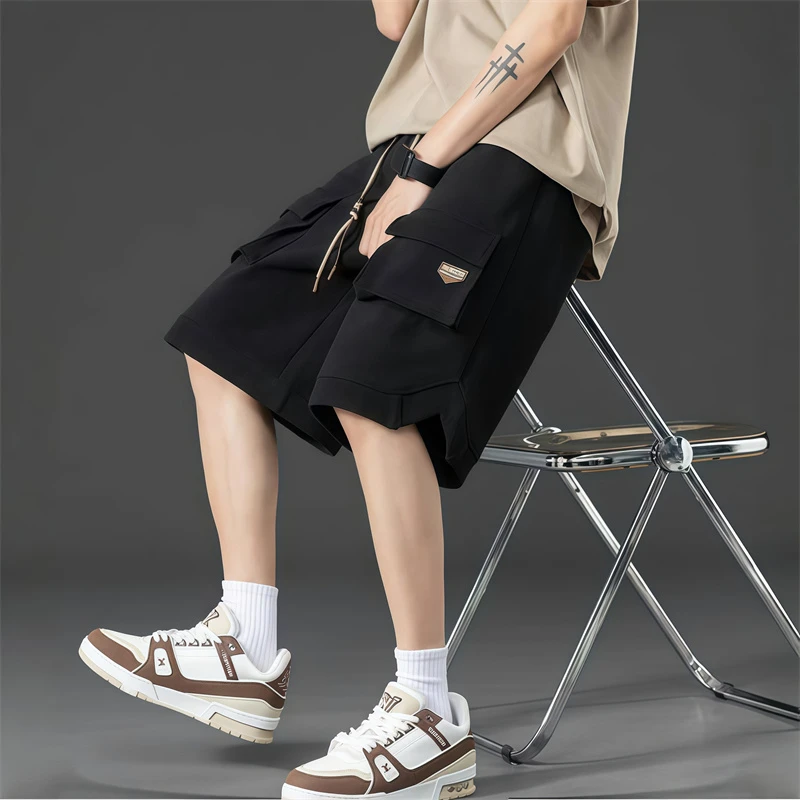 美式潮流短裤男2026夏季新款休闲大码宽松多口袋百搭直筒五分裤子