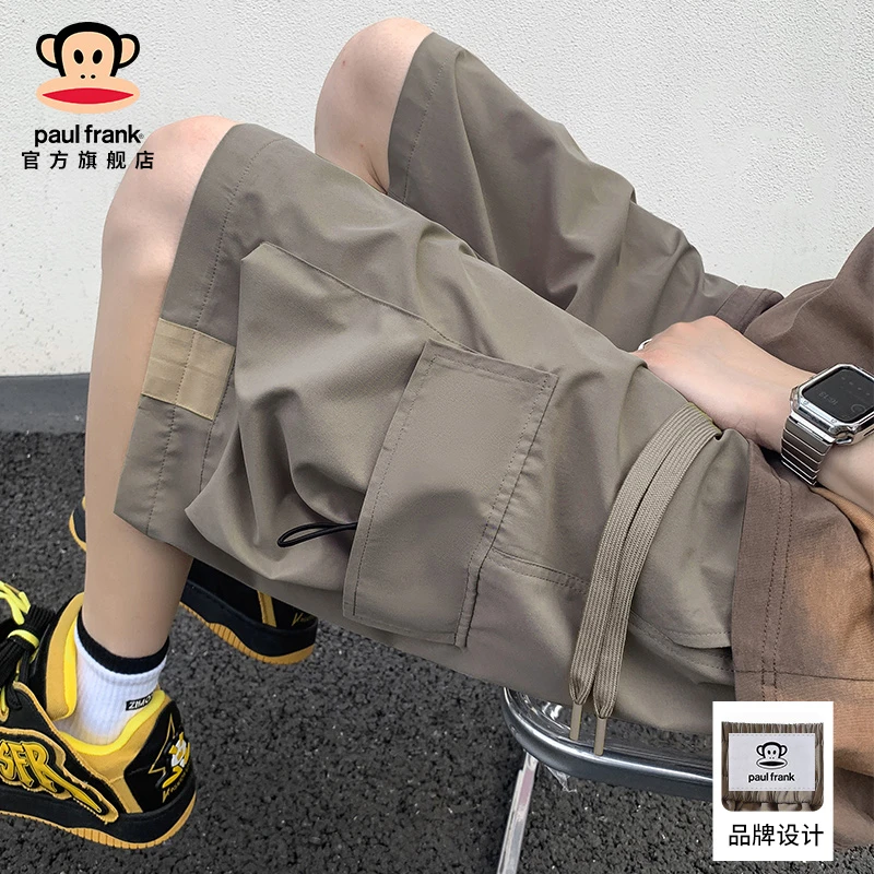 PaulFrank/大嘴猴美式工装短裤男夏季薄款高街多口袋宽松五分中裤