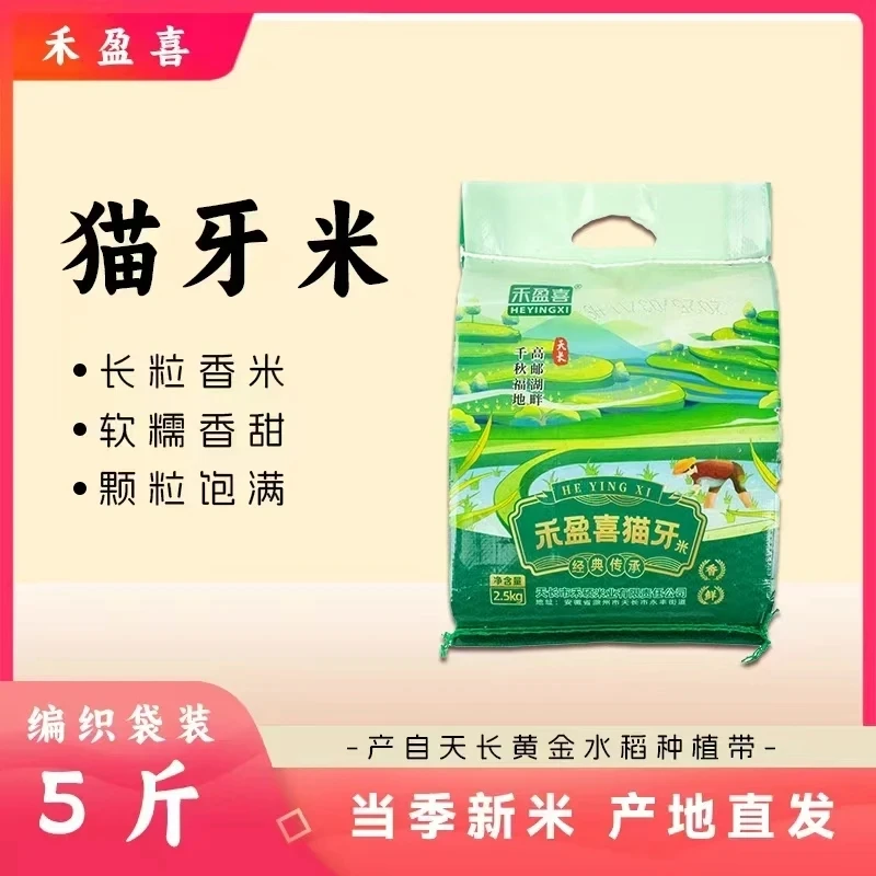 天长大米正宗猫牙米10斤5-6MM叁抛贰选不打蜡农家长粒香米