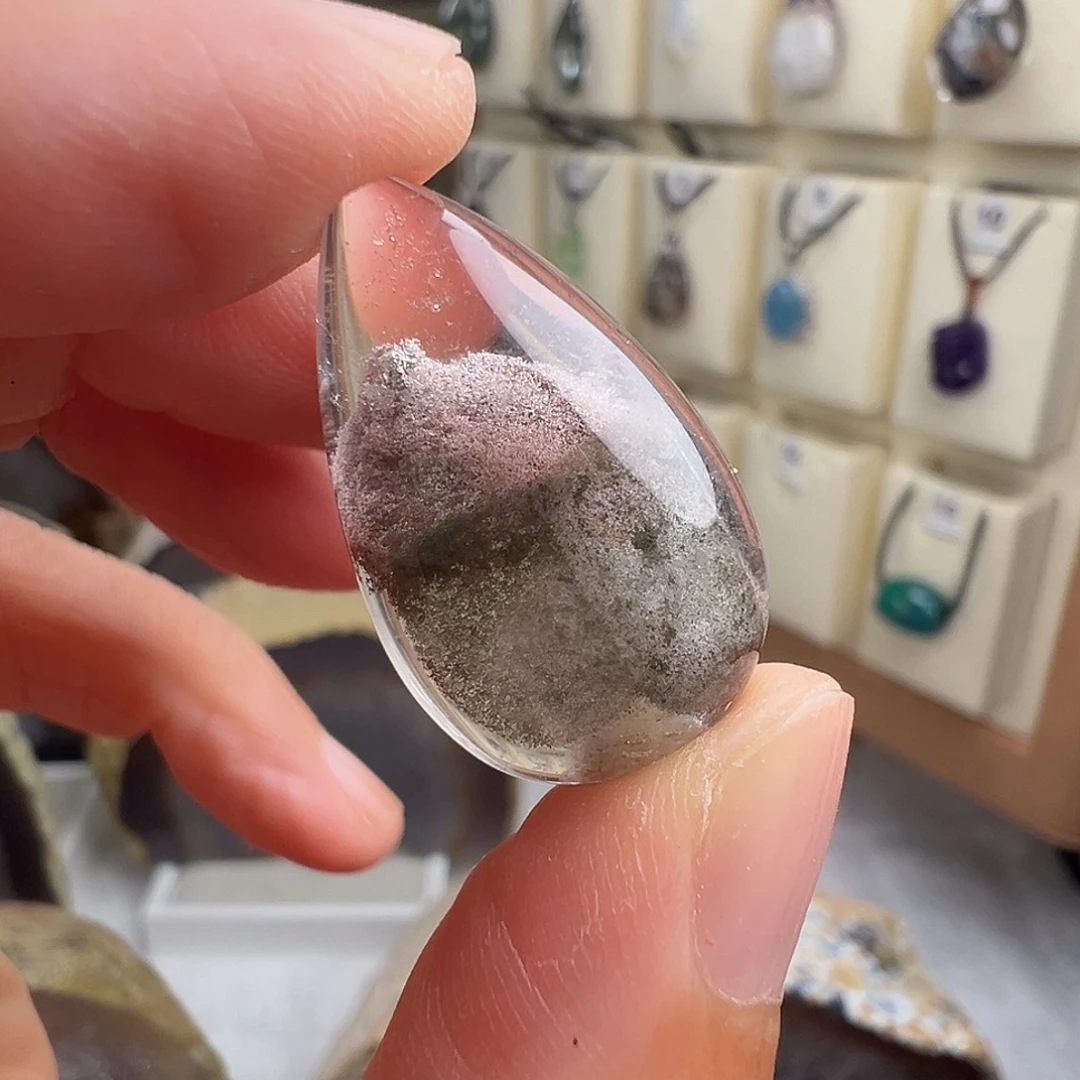 银S925镶嵌颈饰水晶天然幽灵水晶