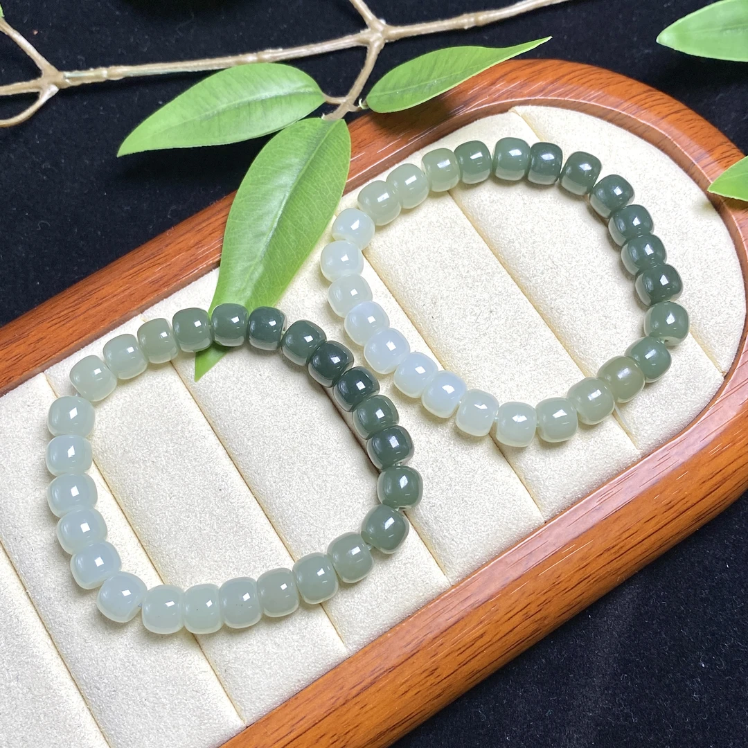 思懿手镯之家-和田玉渐变手串-约7mm-C0811003-SY-多样性发一