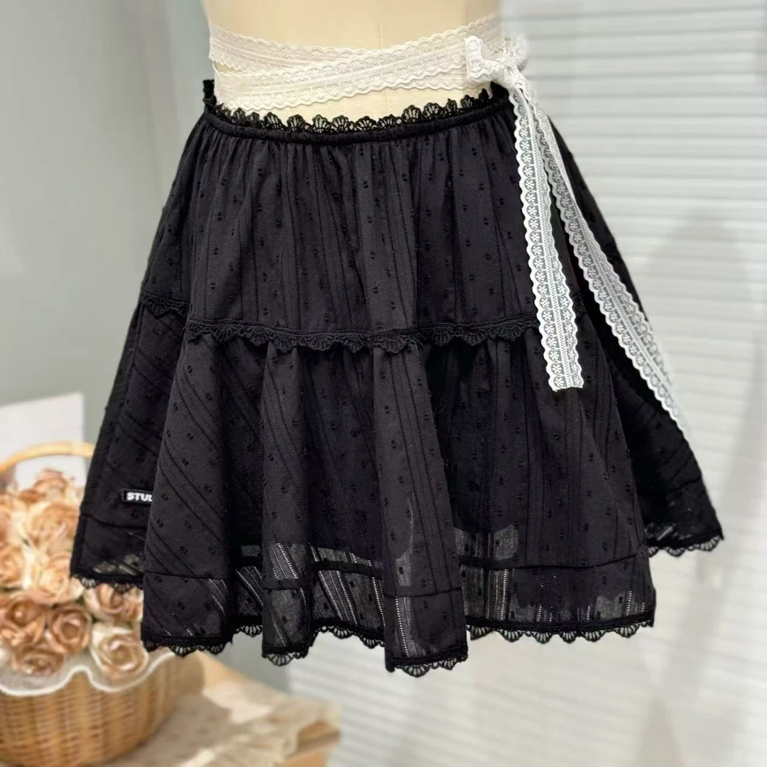 [68岁小姐姐]2025夏季新款蕾丝花边气质甜美百搭半身短裙JNE 5956