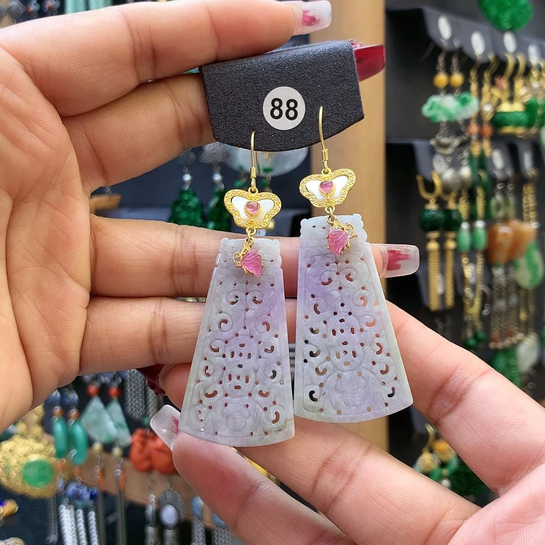 【闪购商品】翡翠耳饰银S925镶嵌月*耳坠