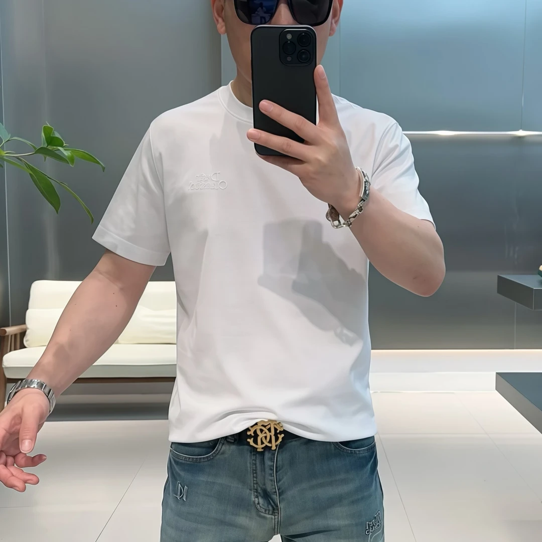 【VG轻奢】2025夏季高品质重工刺绣清爽百搭短袖T恤6823