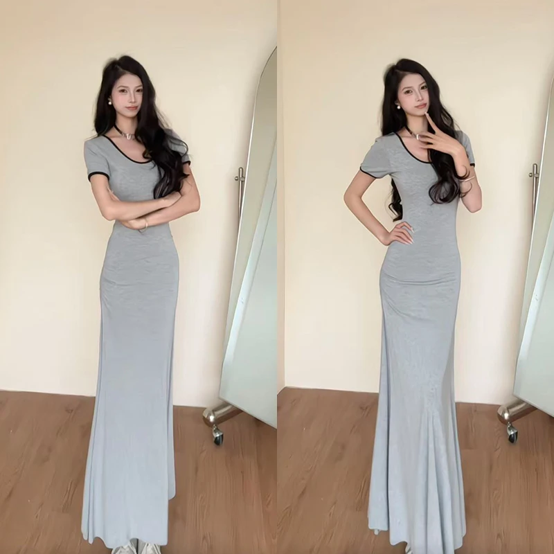 f8/236011 0829【香香】镂空连衣裙性感小众气质长裙中长款显瘦长裙