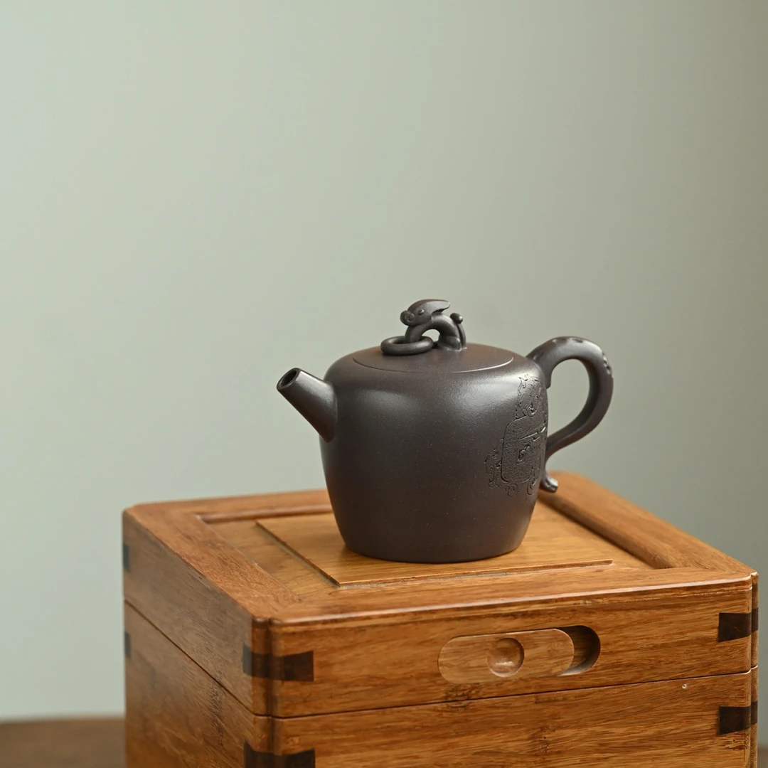 玉环·全手工紫砂壶容量200cc/极品天青泥