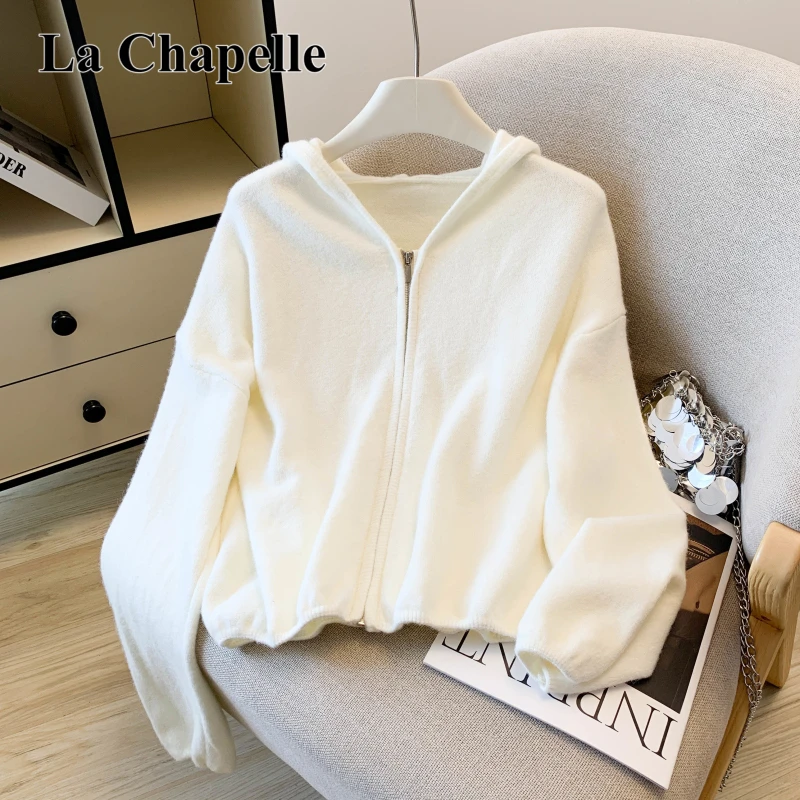 拉夏贝尔慵懒风休闲宽松针织衫外套女款2025秋季新款时尚百搭上衣