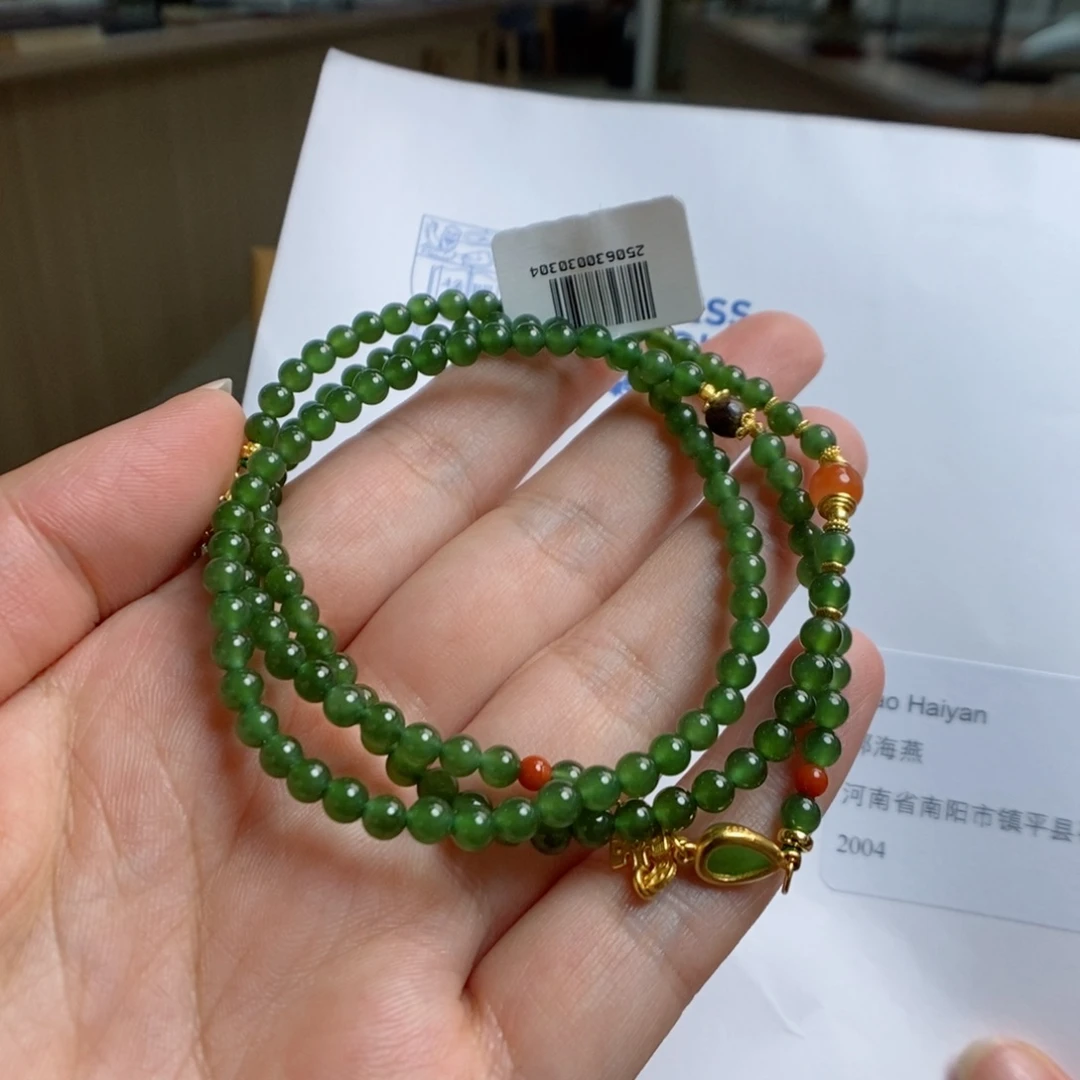 和田玉银S925镀金镶嵌颈饰