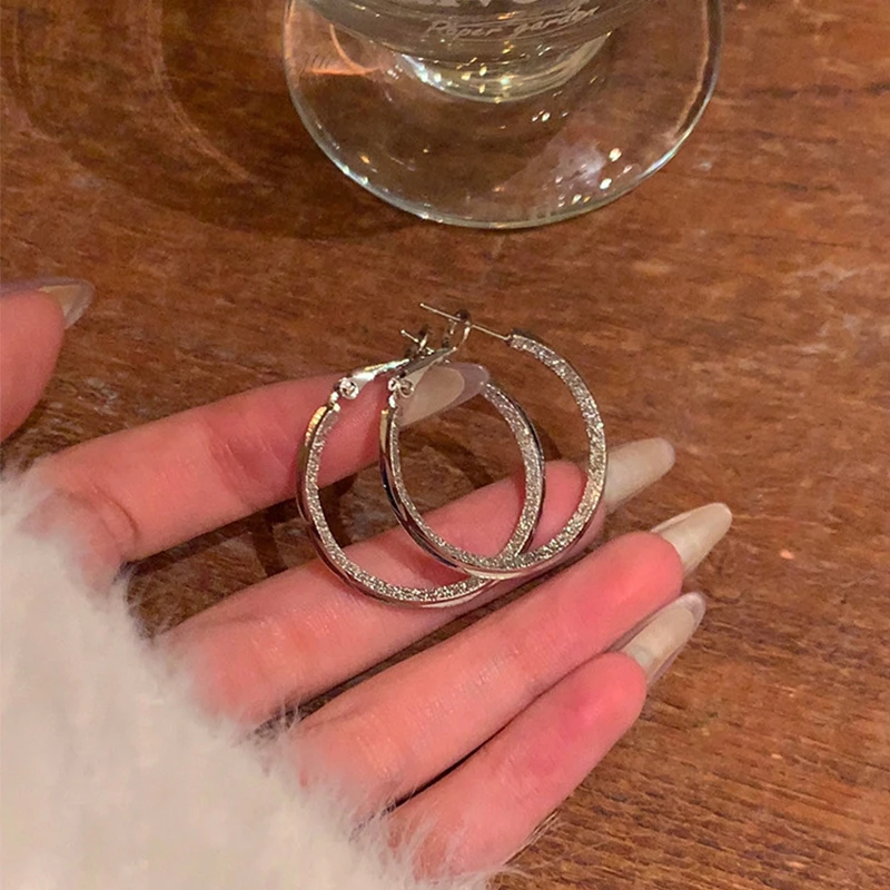 合金耳饰 冷淡风耳钉圈圈耳环爆款小众设计感高级简约素圈耳扣