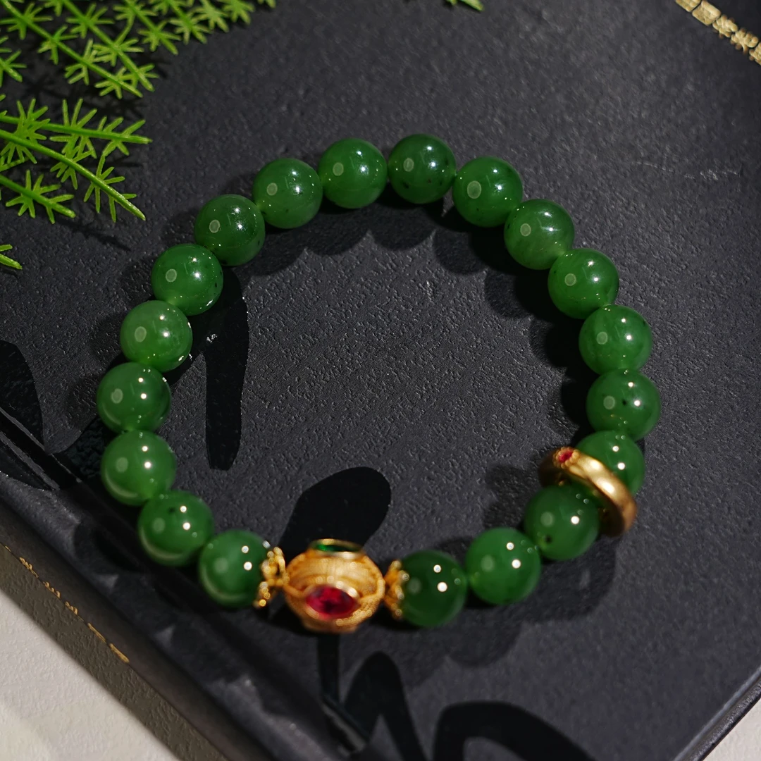 【泽云珠宝】S925和田玉碧玉diy手串