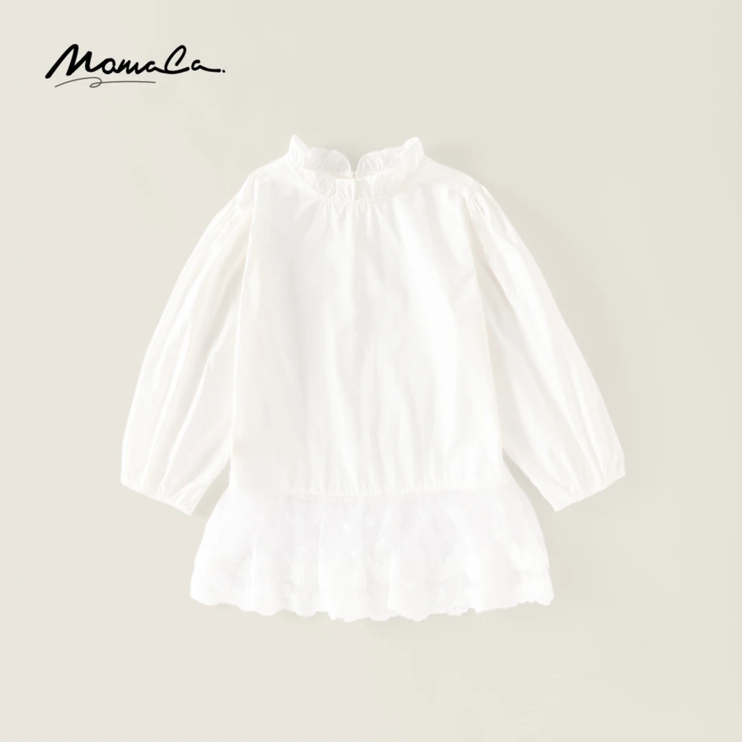 MOMOCO欧若风春季女童甜美花边纯色娃娃衫宝宝上衣77530236003