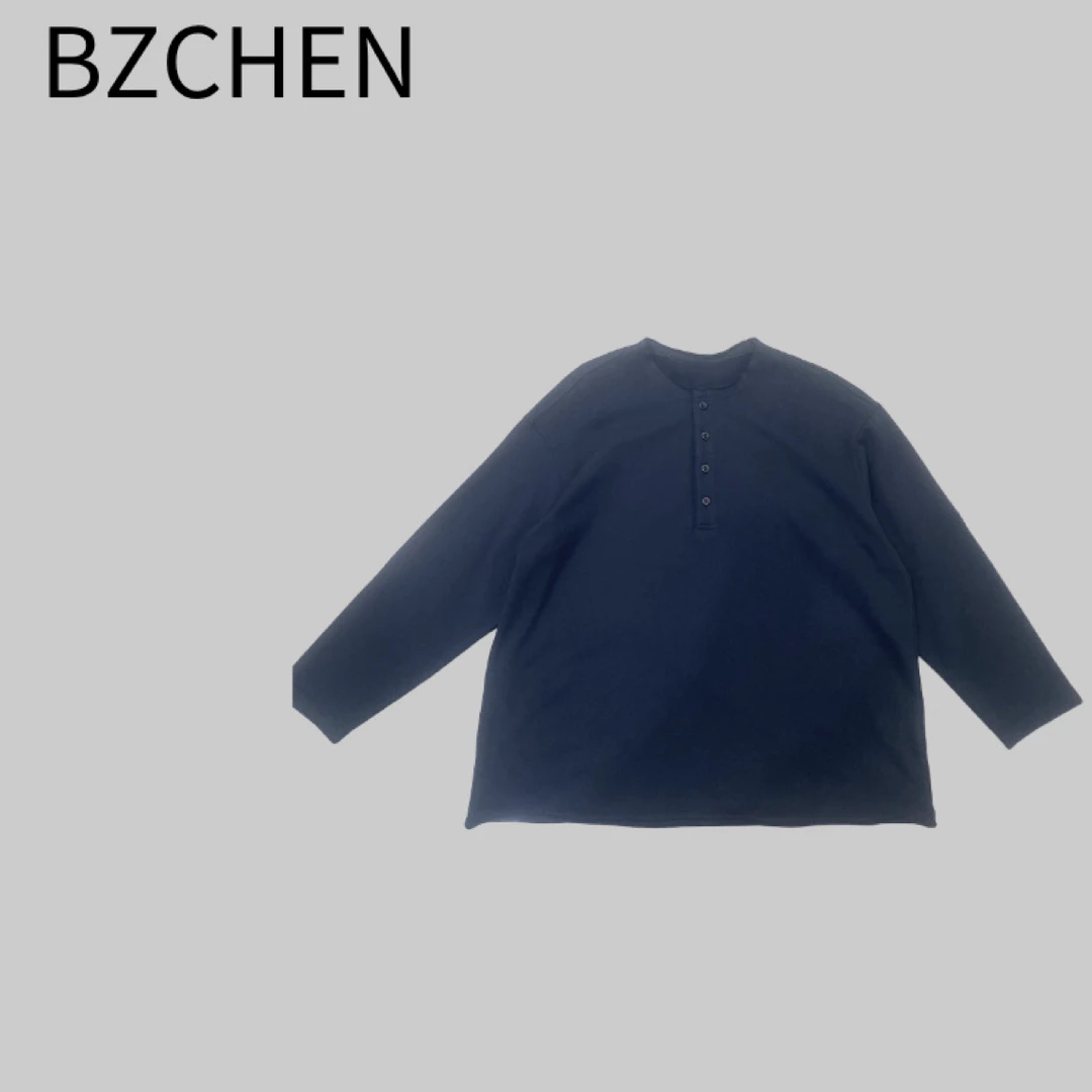 BZCHEN 休闲亨利领长袖常规款常规T恤内搭圆领时尚秋冬上衣