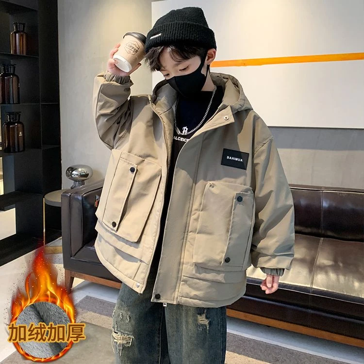 李宁联名恪戈官方旗舰店男童派克服2025冬装儿童加厚棉服外套男孩