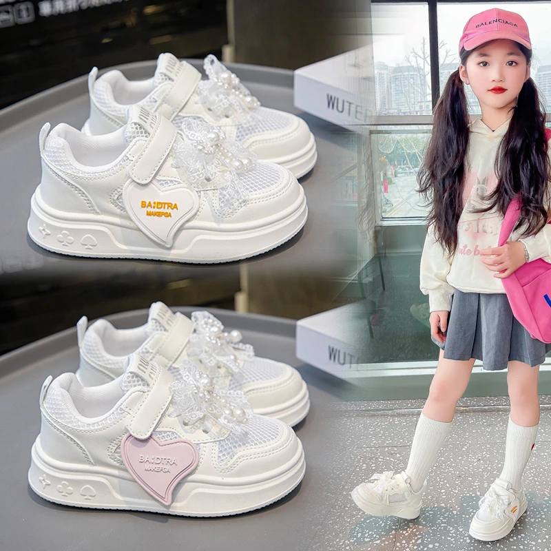 ABC儿童运动鞋2025春夏新款洋气休闲板鞋软底防滑女童小白鞋网面
