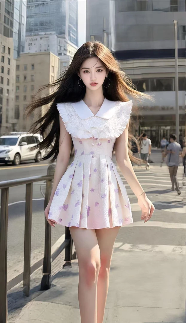 夏季新款时尚纯欲甜美风V领碎花收腰连衣裙女显瘦气质温柔高级感