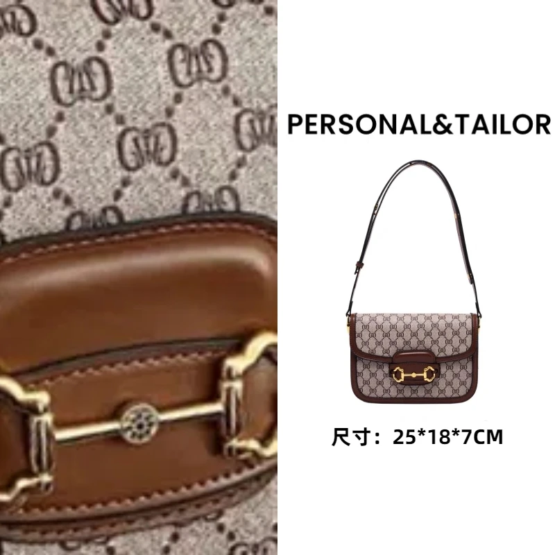 381大号咖色时尚潮流单肩包小方包咖色斜挎包洋气手机包