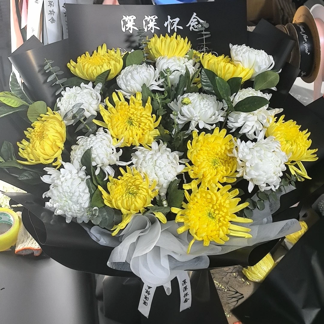 清明节祭奠19支菊花家庭用鲜花