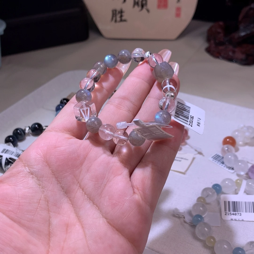 水晶未镶嵌手链灰月