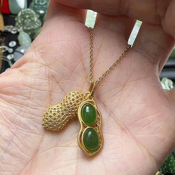 颈饰银S925镶嵌和田玉