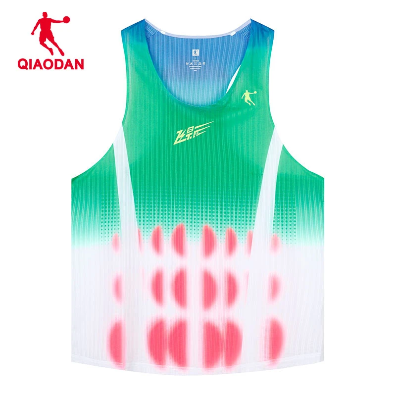 乔丹飞影男士宽松速干无袖T恤运动跑步马拉松田径队服渐变比赛服