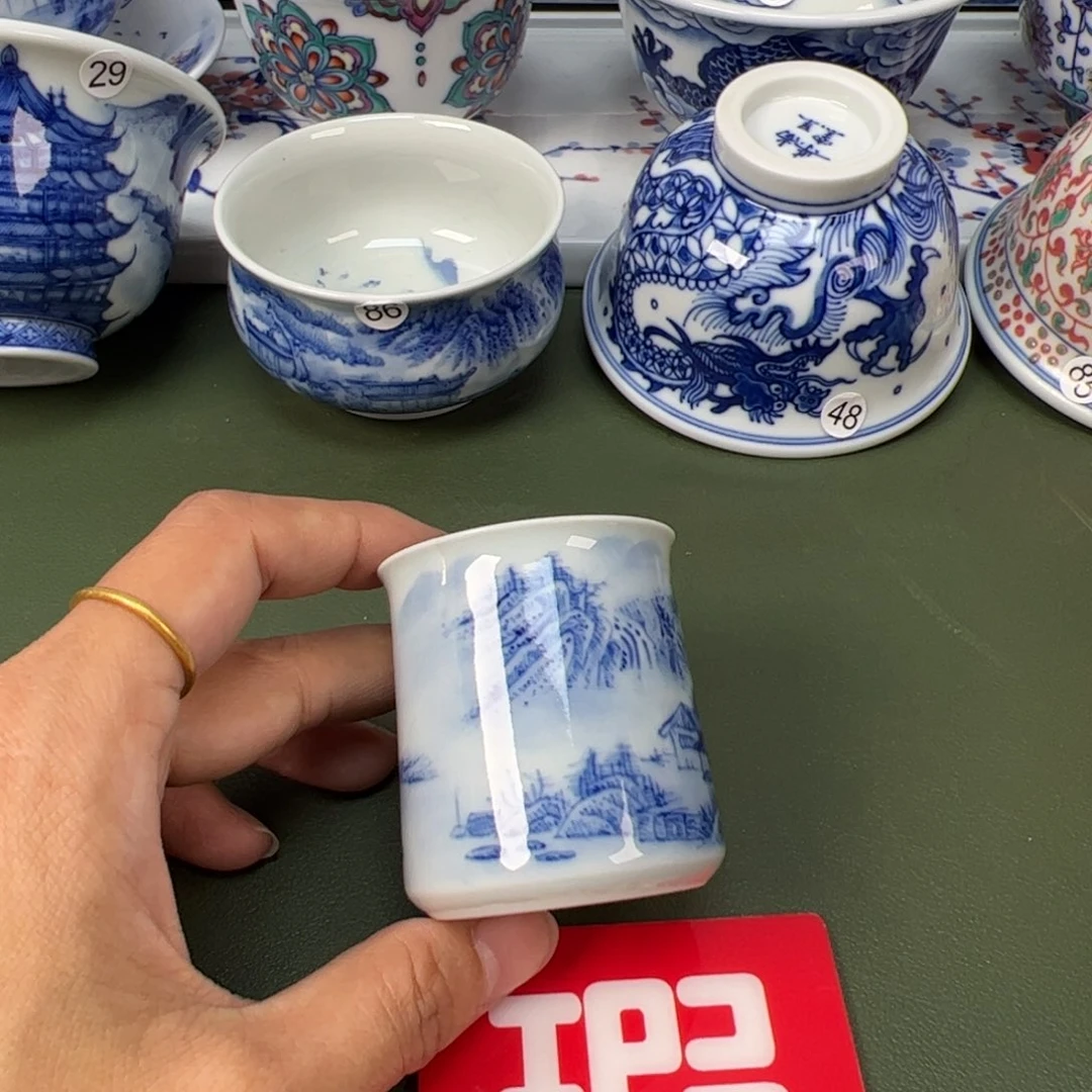 陶瓷景德镇纯手工纯手绘茶具木木75裂口