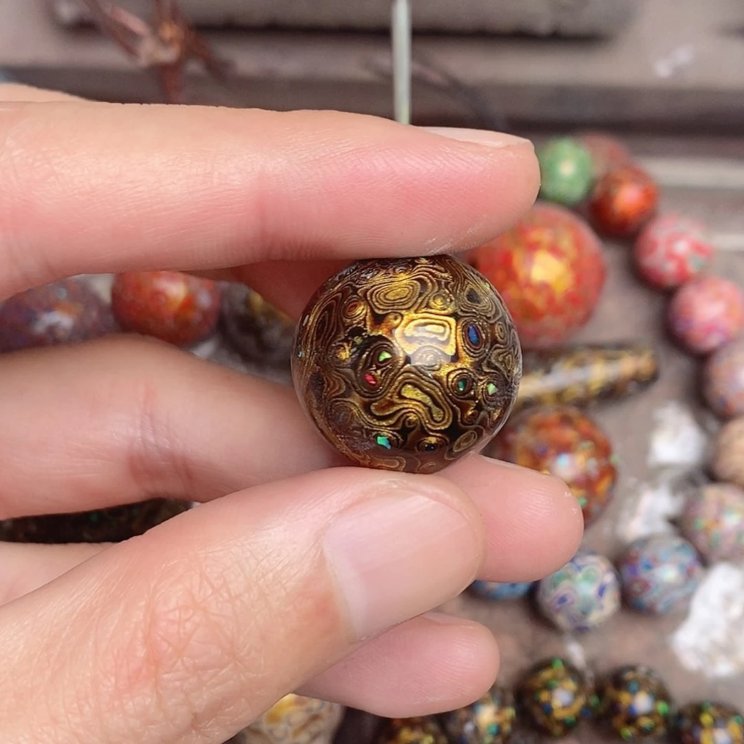 大漆手做工艺珠子20