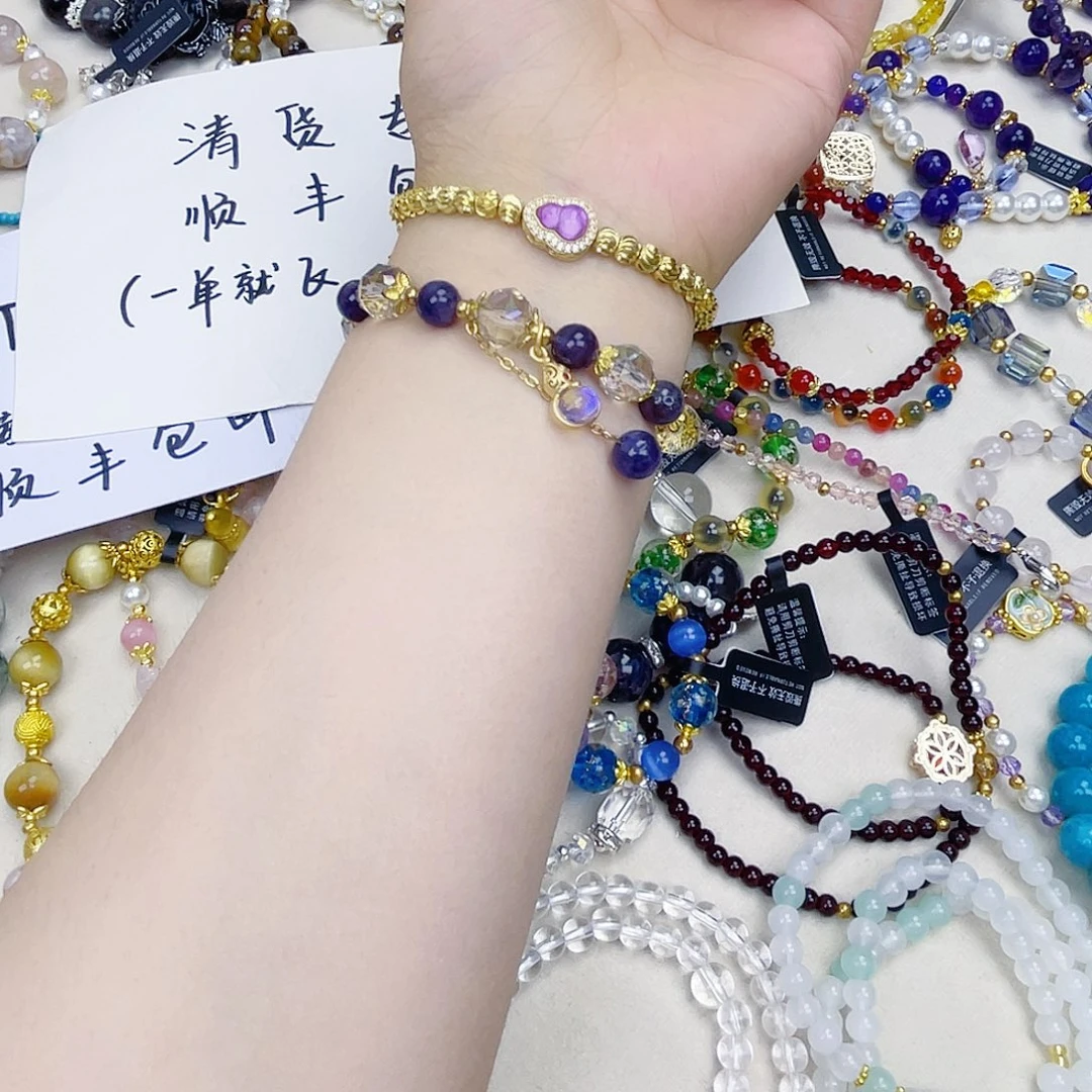 手饰针钠钙石银S925镀金镶嵌