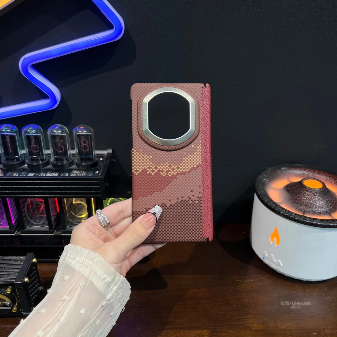 适用于华为matex7手机壳中轴折叠屏磁吸保护套x7超薄后壳凯夫拉纹