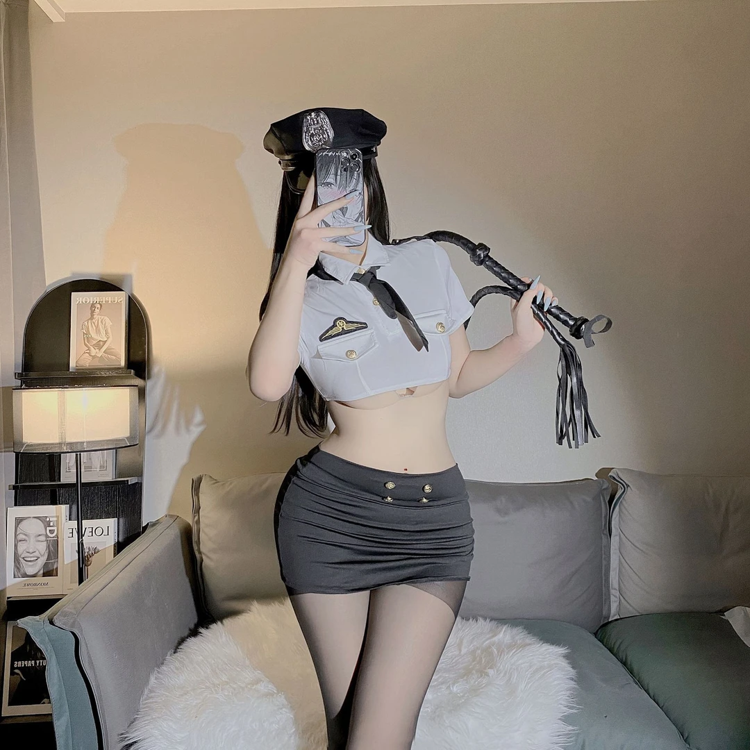 性感内衣性感新款空姐女警角色扮演海军制服诱惑露腰包臀裙套装女